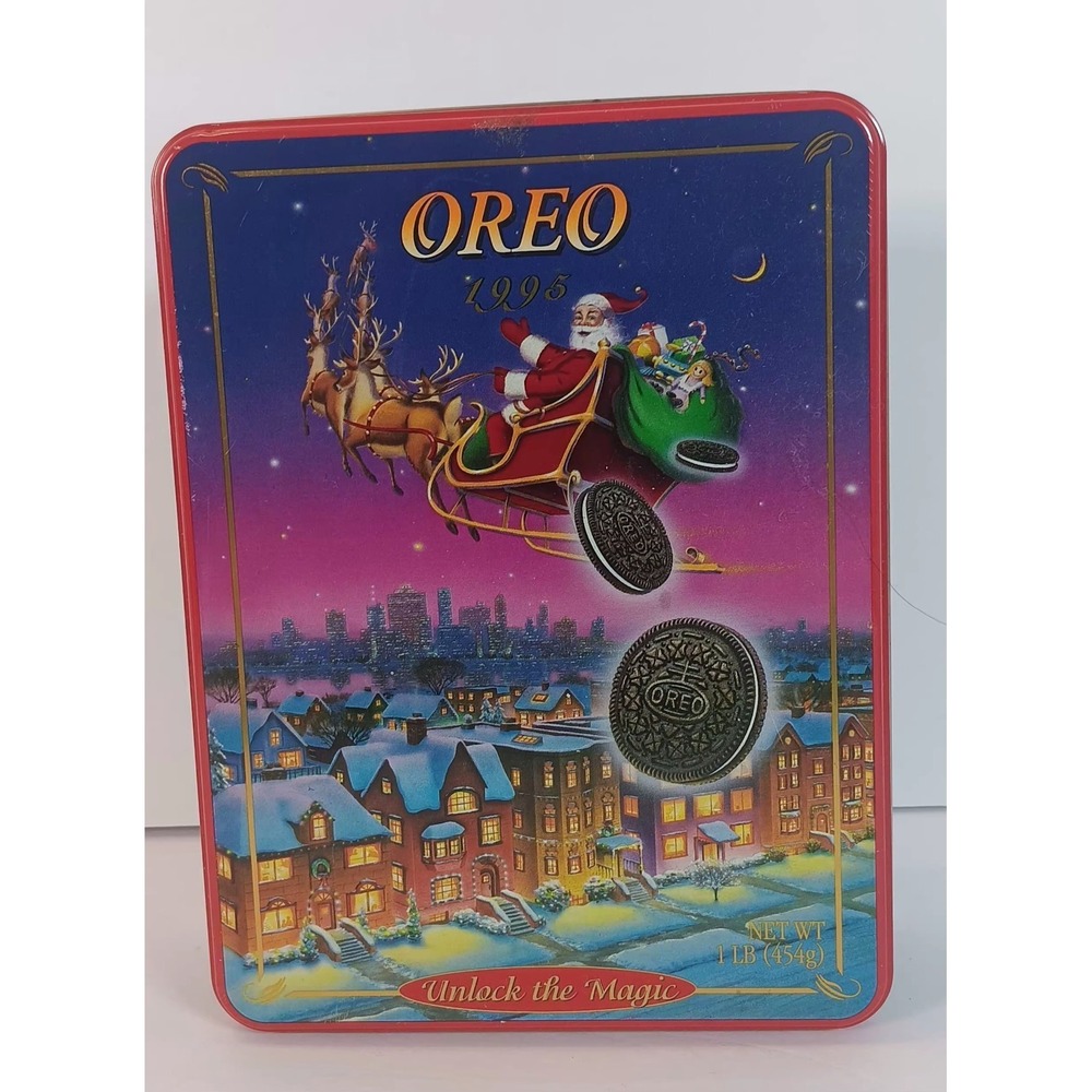 1995 Ltd Edition Oreo Cookie metal tin vintage collectible christmas 90s retro